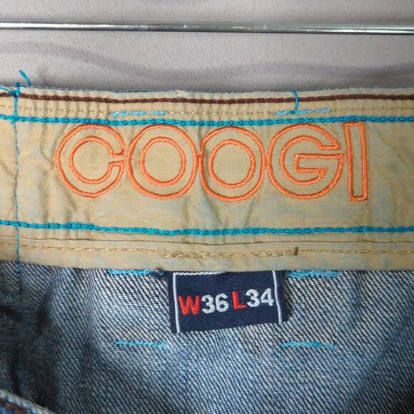 Coogi Australia Jeans Mens 36x29 Blue Embroidered Vintage Y2K Baggy Flaw - Picture 5 of 12